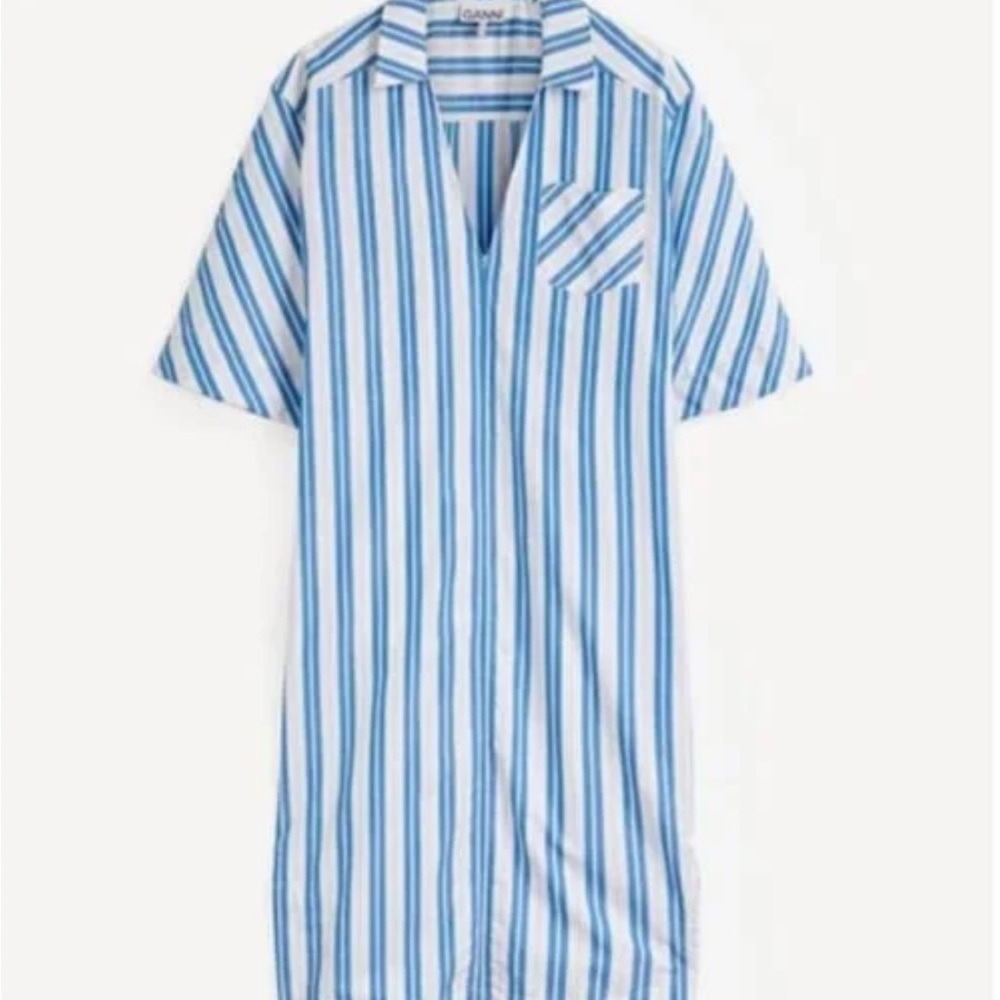 Ganni Striped Blue and White Top